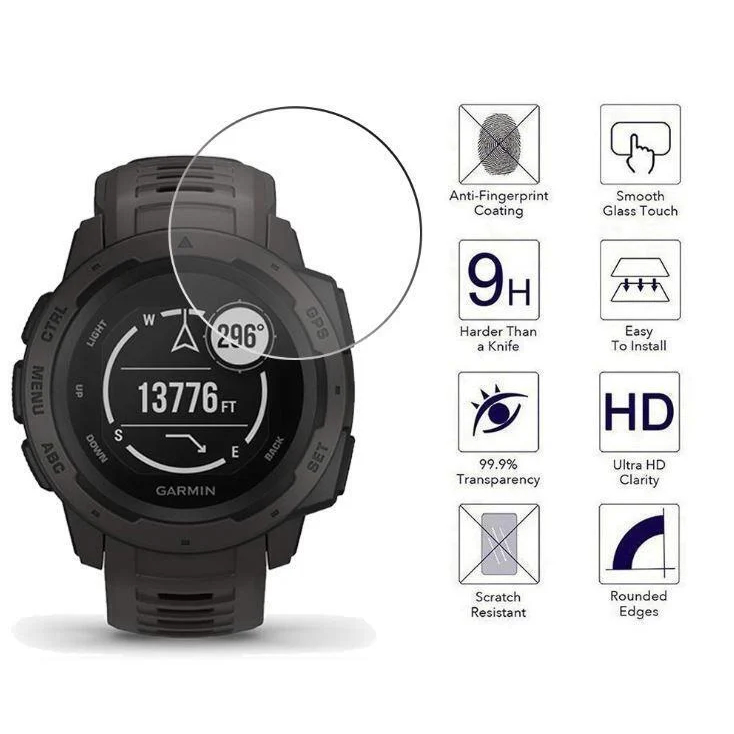 【送貼膜神器】適用 GARMIN INSTINCT 2X Solar 軍事戰術版 本我 保護貼 9H 貼膜 手錶 玻璃貼
