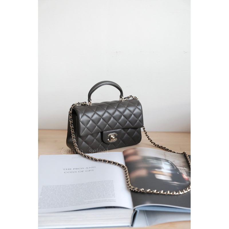 現貨 Chanel Mini classic flap handle bag香奈兒mini cf 20 23A深棕色