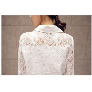 品名: 韓版蕾絲襯衣(白色) J-12246