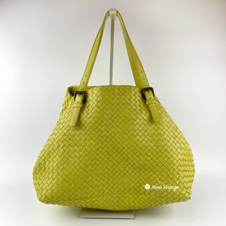 HAN's 閒置全新未用 真品 BV 檸檬黃 Nappa Tote 大型編織托特包 272154