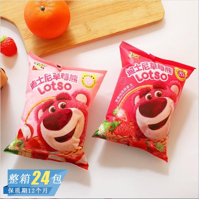 LOTSO草莓熊 草莓荔枝香柳丁味蒟蒻果凍 休閒兒童小零食108g