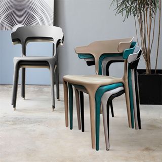 【AOTTO】免組裝簡約造型休閒椅餐椅