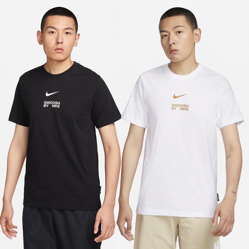 DY• NIKE NSW TEE BIG SWOOSH T恤 小勾 標語 休閒 男 黑 FD1245-010 100 白