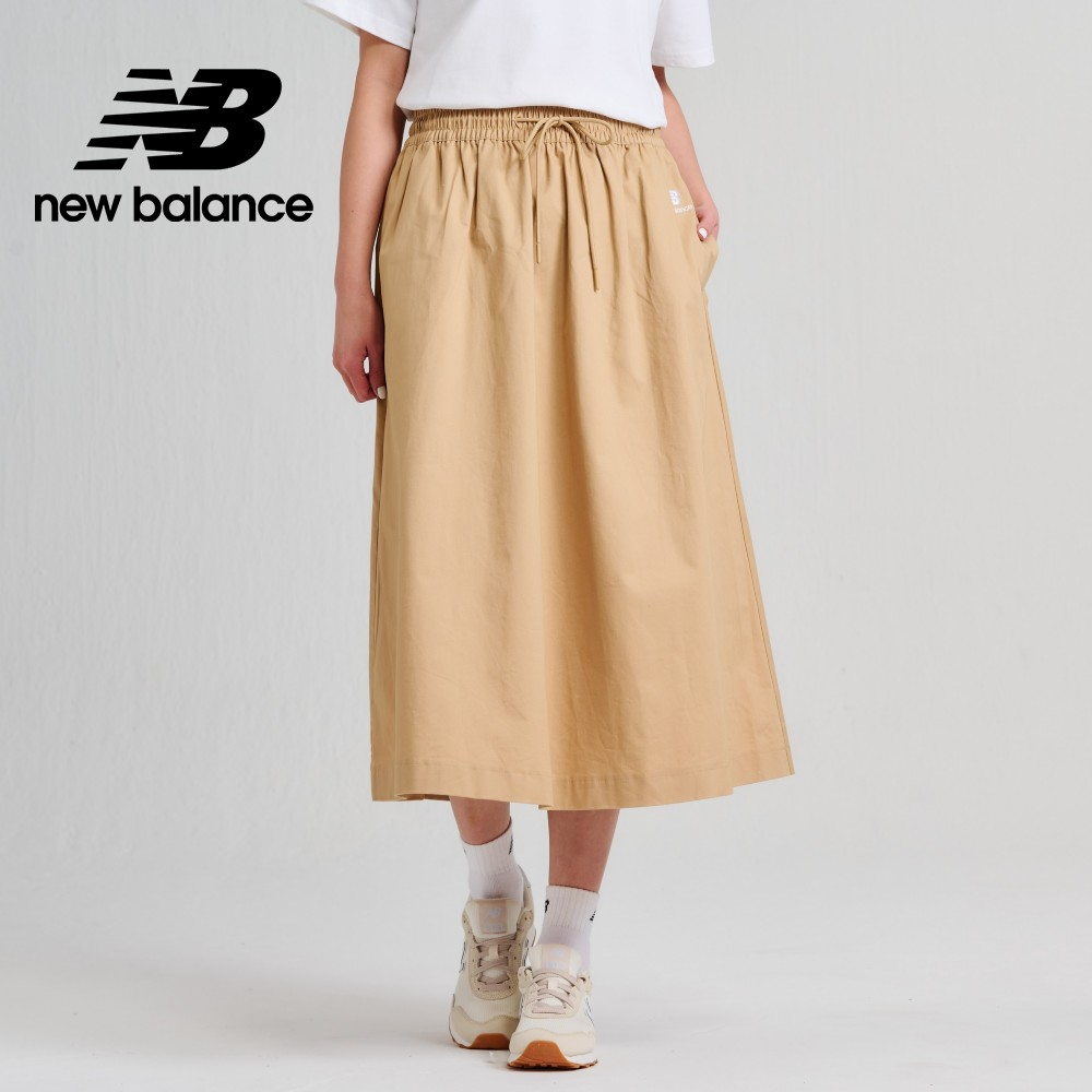 【New Balance】 NB 顯瘦鬆緊抽繩A字長裙_女性_卡其色_WK31550INC