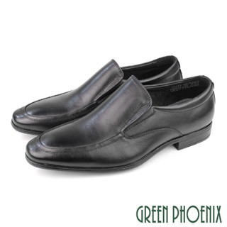 【GREEN PHOENIX】男 紳士鞋 商務鞋 新郎鞋 學生 皮鞋 真皮 牛皮 素面 直套式 T59-15611