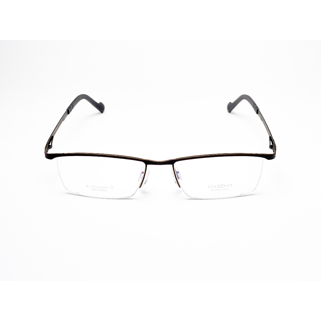 【全新特價】odbo 鈦金屬光學眼鏡鏡框 1809 C67 復古黑色 輕量化無螺絲設計