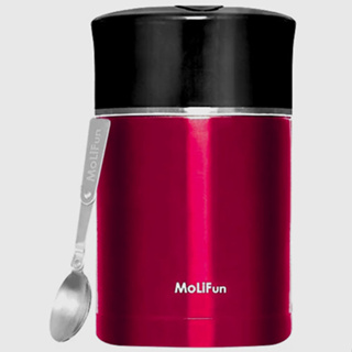 德國 MoLiFun 魔力坊不鏽鋼真空保溫悶燒罐/便當盒 1800ml MF1800 貴族紅 SUS304不鏽鋼 SGS