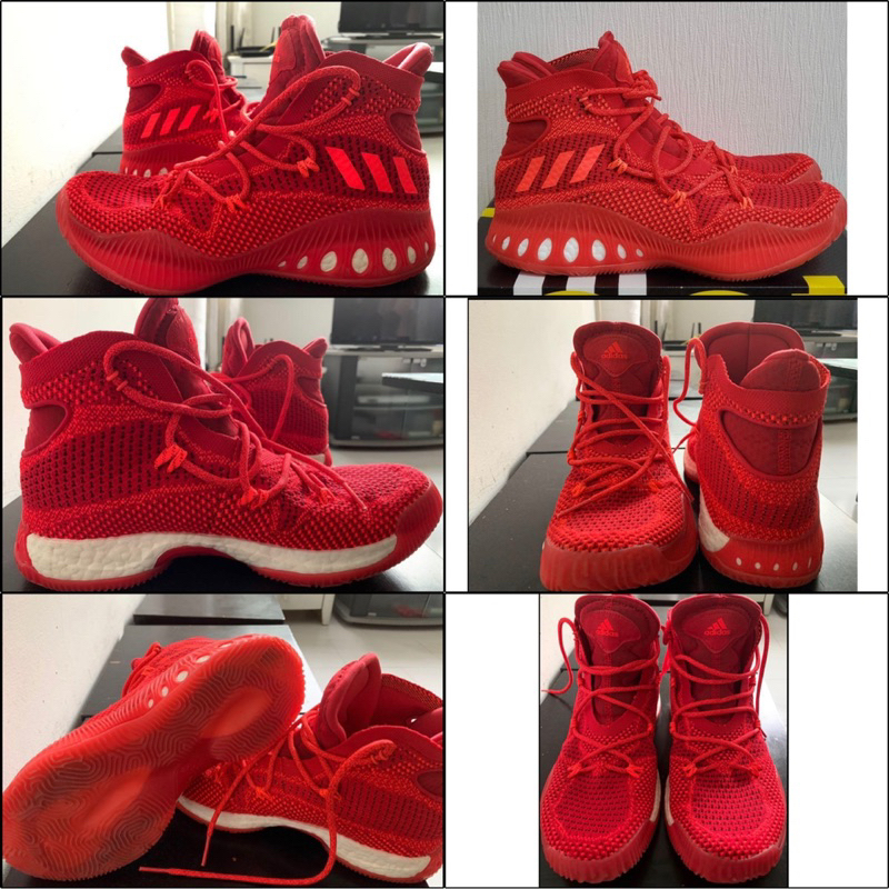 adidas crazy explosive  全紅色 編織 籃球鞋