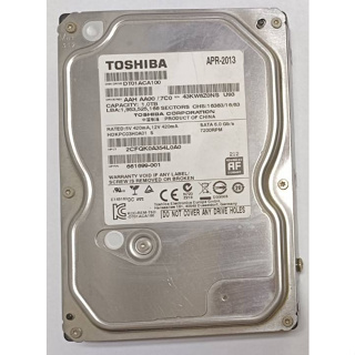保固一年 3.5吋 TOSHIBA 1TB(1000G) SATA3 7200轉硬碟 SATA6.0Gb/s