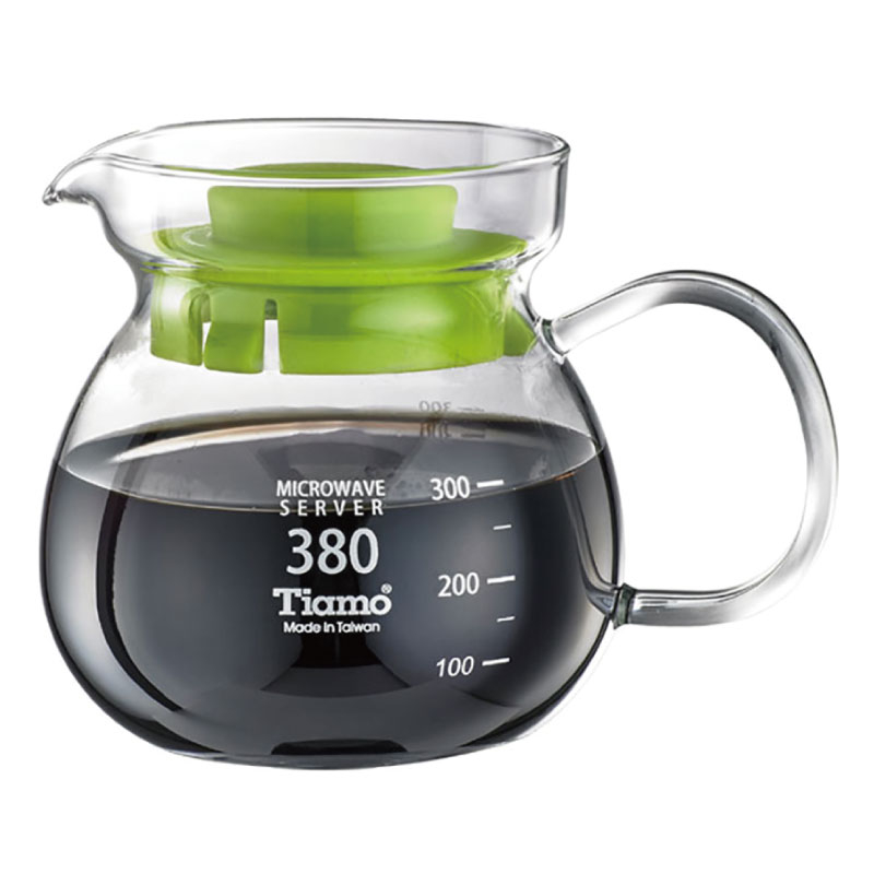 【TIAMO】圓滿咖啡玻璃壺花茶壺 SGS測試合格/HG2201G(380cc/綠)|Tiamo品牌旗艦館