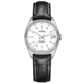 TITONI 梅花錶 時尚海浪紋 機械腕錶 828S-ST-606 / 33.5mm