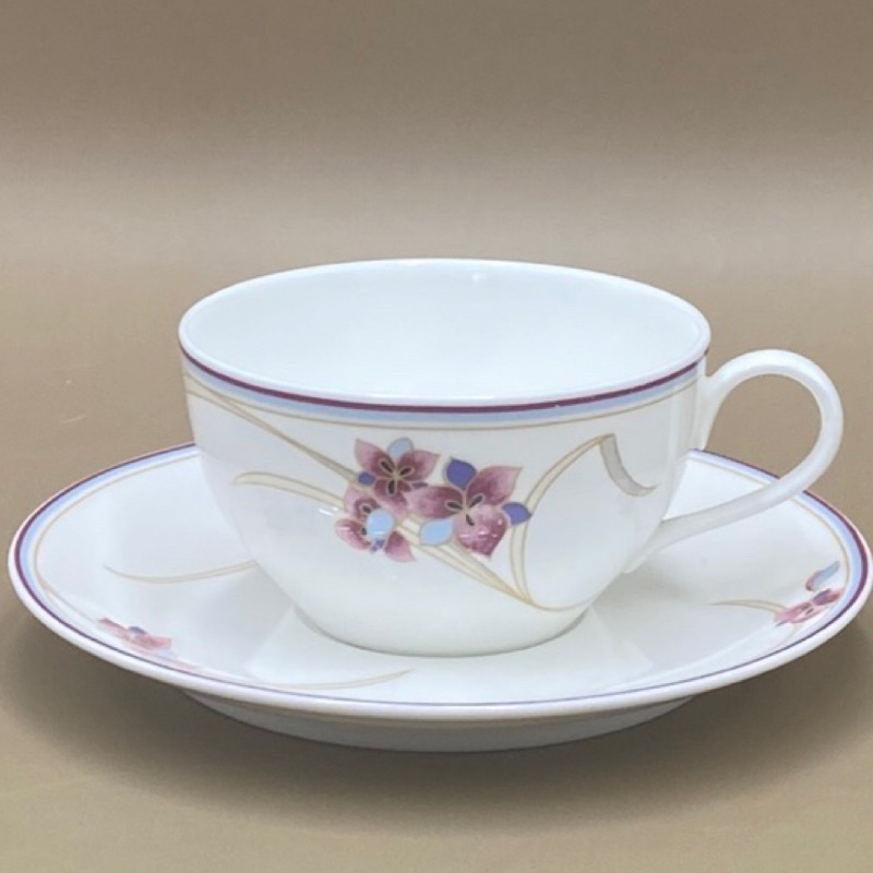 日本Narumi鳴海骨瓷蘭花花茶/咖啡杯組（8125-2-30-29）