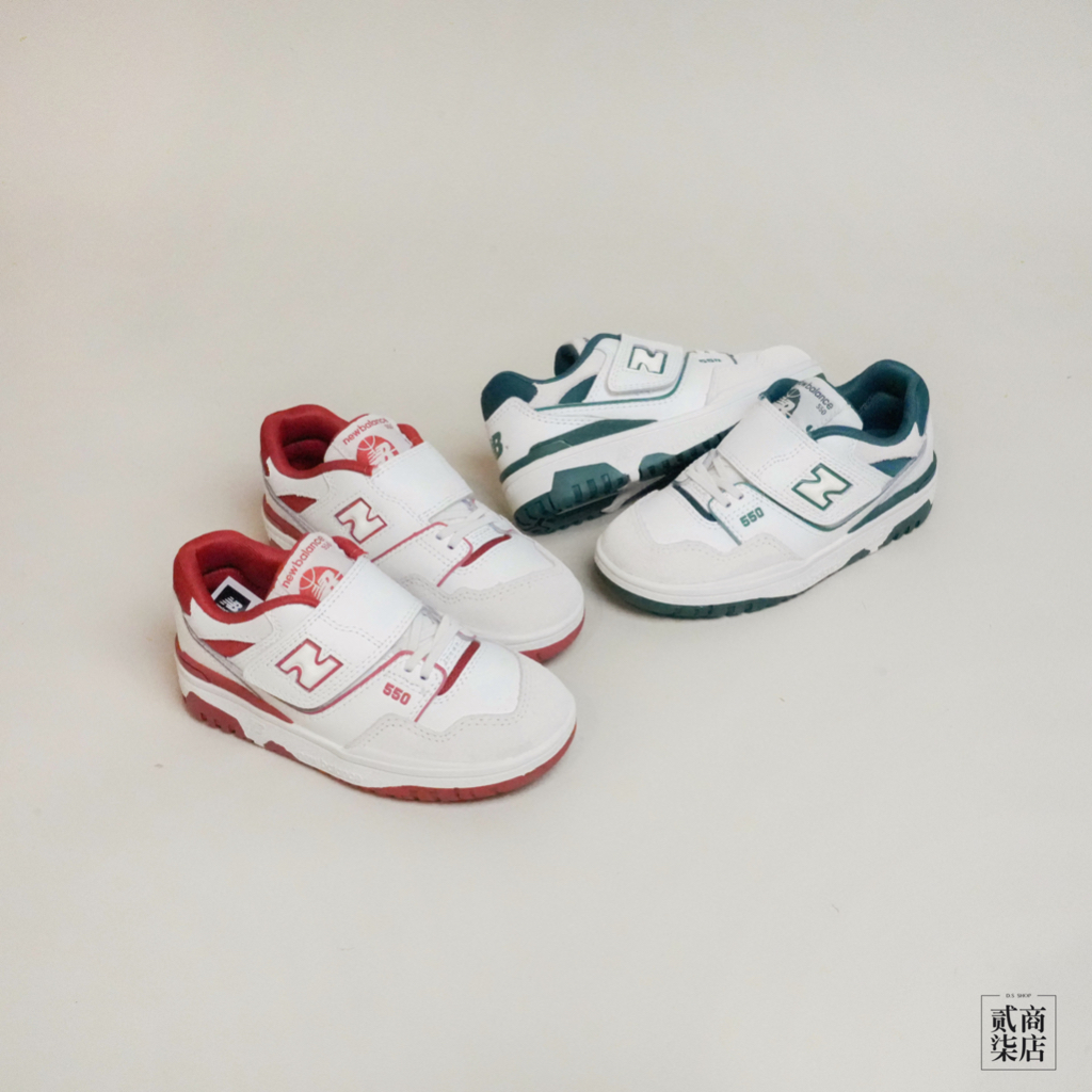 貳柒商店) New Balance 550 童鞋 中童鞋 皮革 復古 白綠 PHB550TF 白紅 PHB550TA
