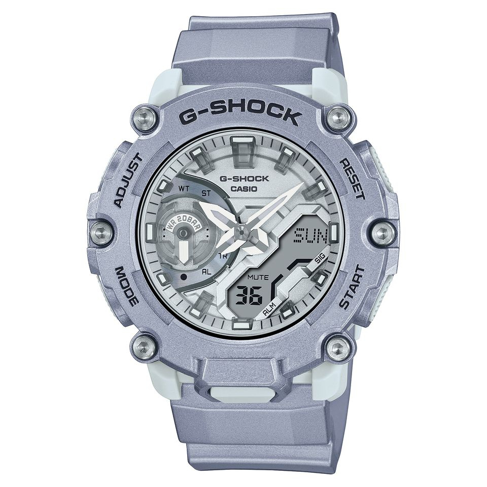 【CASIO】G-SHOCK 科幻金屬銀碳核心防護戶外運動錶 GA-2200FF-8A 台灣卡西歐公司貨