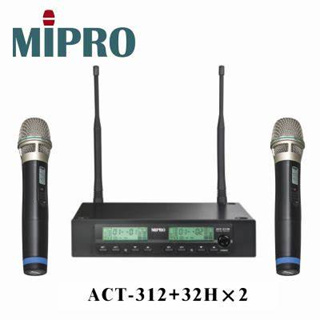 MIPRO 嘉強 ACT-312 UHF 無線麥克風組 附2支無線麥克風 保固一年