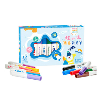 【mamayo】kidzcrayon 12色超水洗無毒彩色筆(臺灣製)