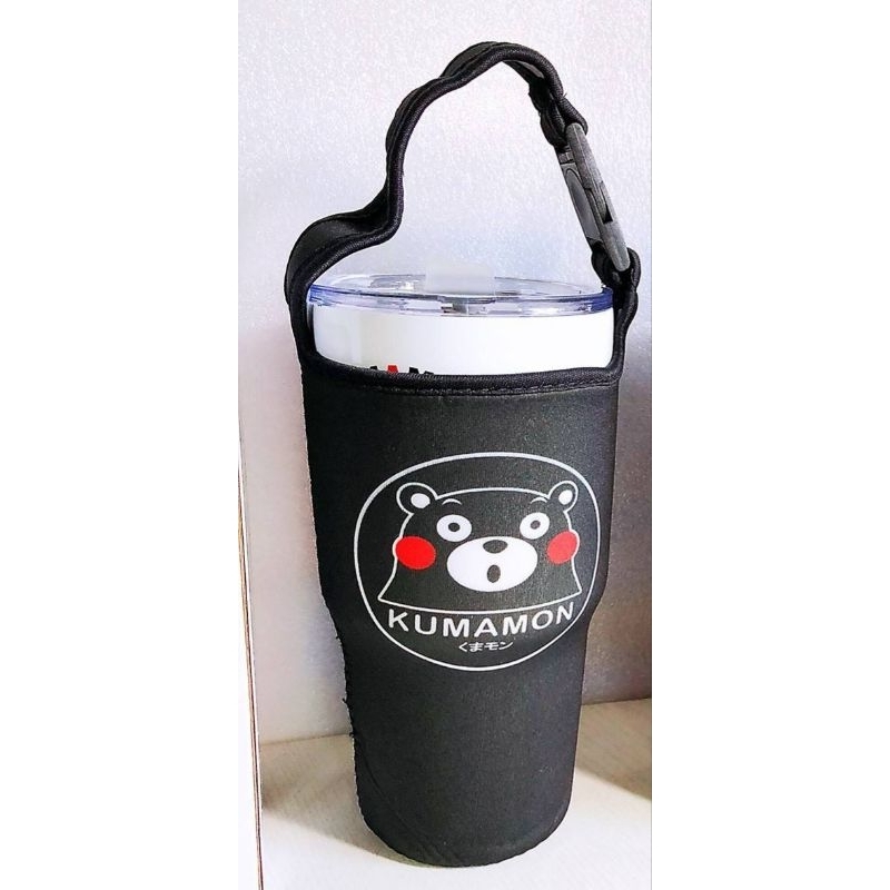 （現貨促銷）日本KUMAMON 熊本熊冰霸杯提袋-黑 可愛 Q萌 くまモン 冰霸杯提袋 冰霸杯飲料提袋 冰霸杯杯套 環保