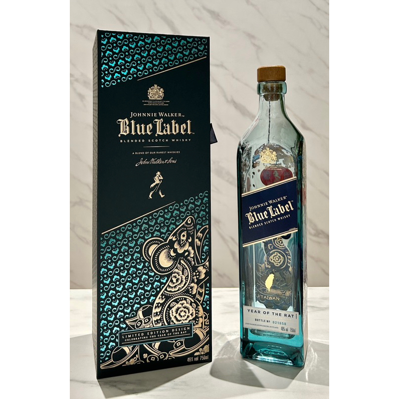 約翰走路 JOHNNIE WALKER《藍牌》鼠年限定版調和威士忌 0.7L「空酒瓶+空盒」