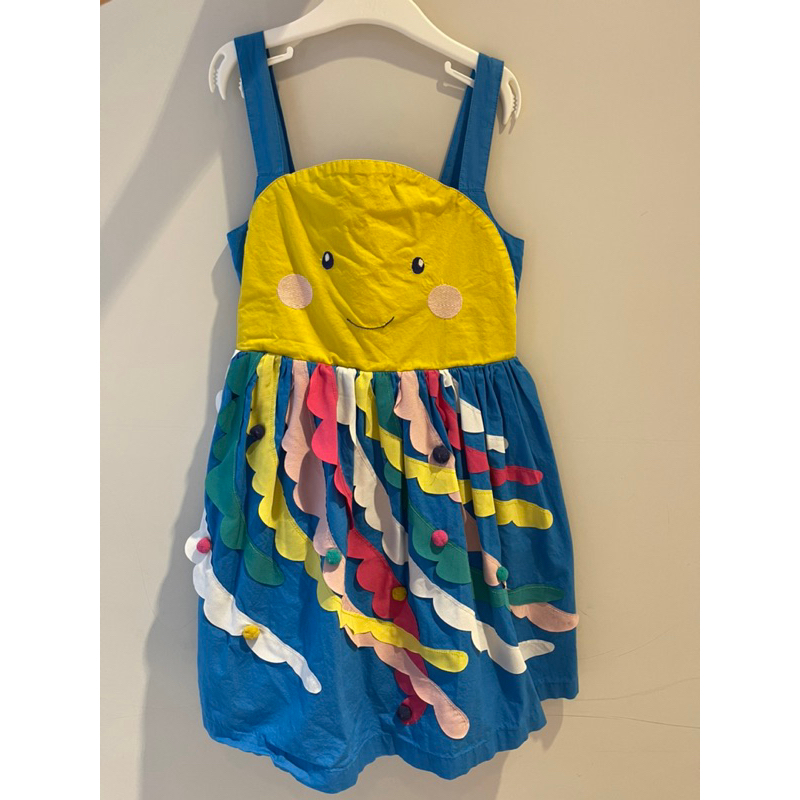 (二手）英國 Mini Boden 微笑太陽 寶藍色 洋裝 （7-8yr/128cm)