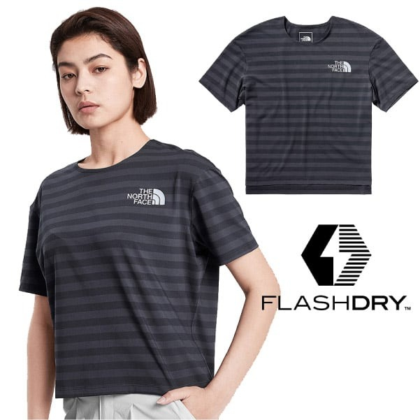 【美國 The North Face】XL零碼》女 款快排圓領短袖運動T恤 FLASHDRY 登山登山排汗衣_498J