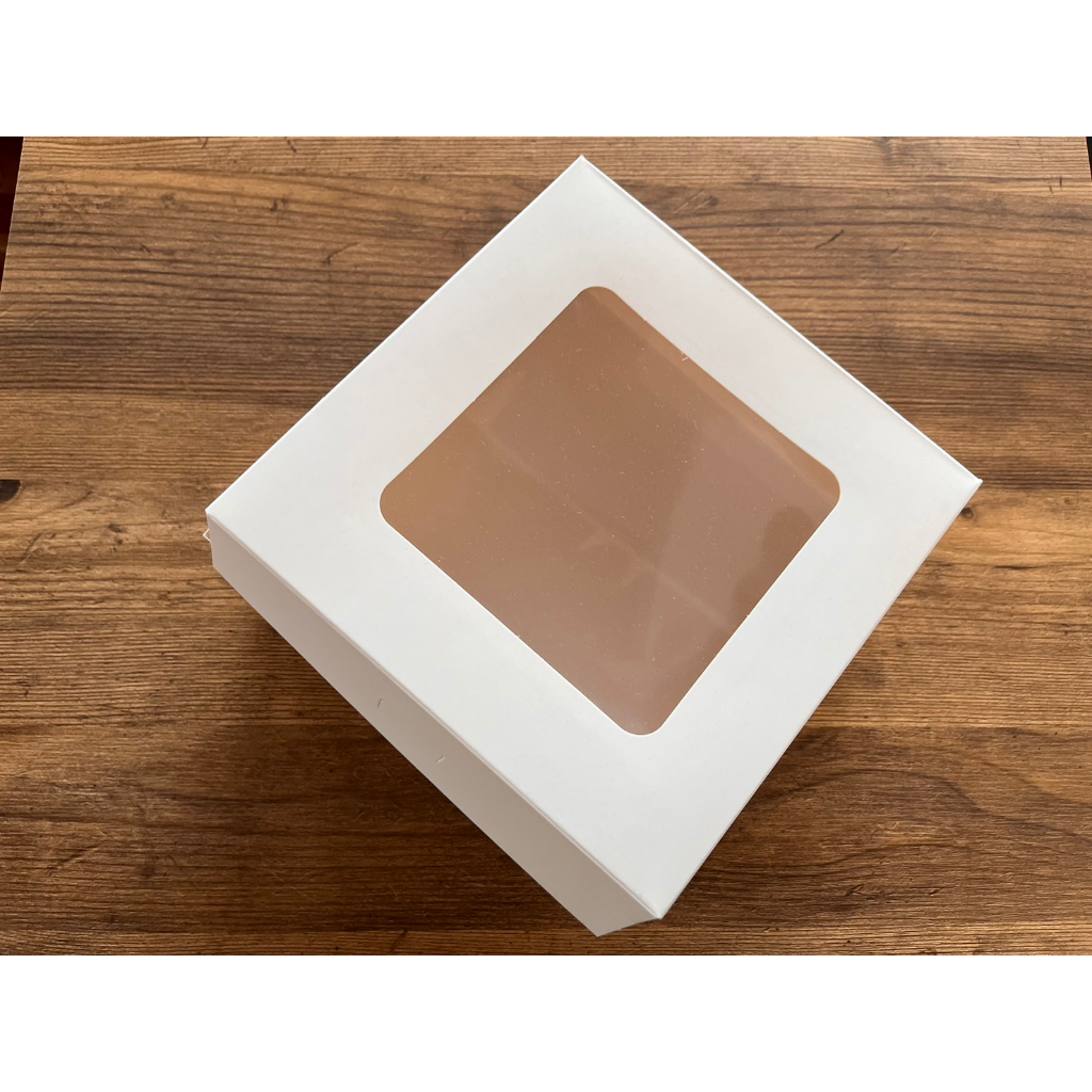 6吋 巴斯克雙層起士蛋糕包裝盒/開窗翻蓋月餅禮盒/鏤空包裝盒紙盒/白卡紙點心紙盒/蛋糕盒