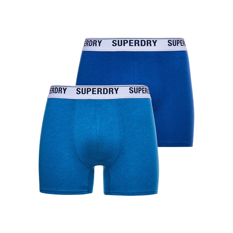 SUPERDRY 男裝 內褲 長版 BOXER MULTI 2入組 深藍/電氣藍 全新未拆封