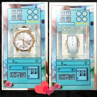 皮帶手錶 羅馬數字石英錶 三眼手表 白色錶帶 白色錶面 金框 金色裝飾 含包裝盒 指針型 針式扣 PU皮革錶帶
