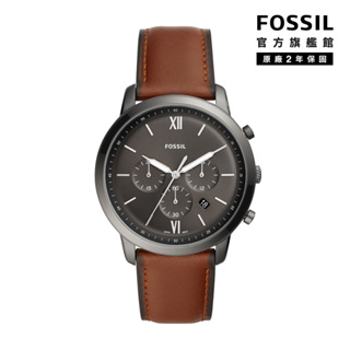 【FOSSIL 官方旗艦館】Neutra Chrono 新雅仕計時男錶 棕色真皮皮革錶帶 44MM FS5512