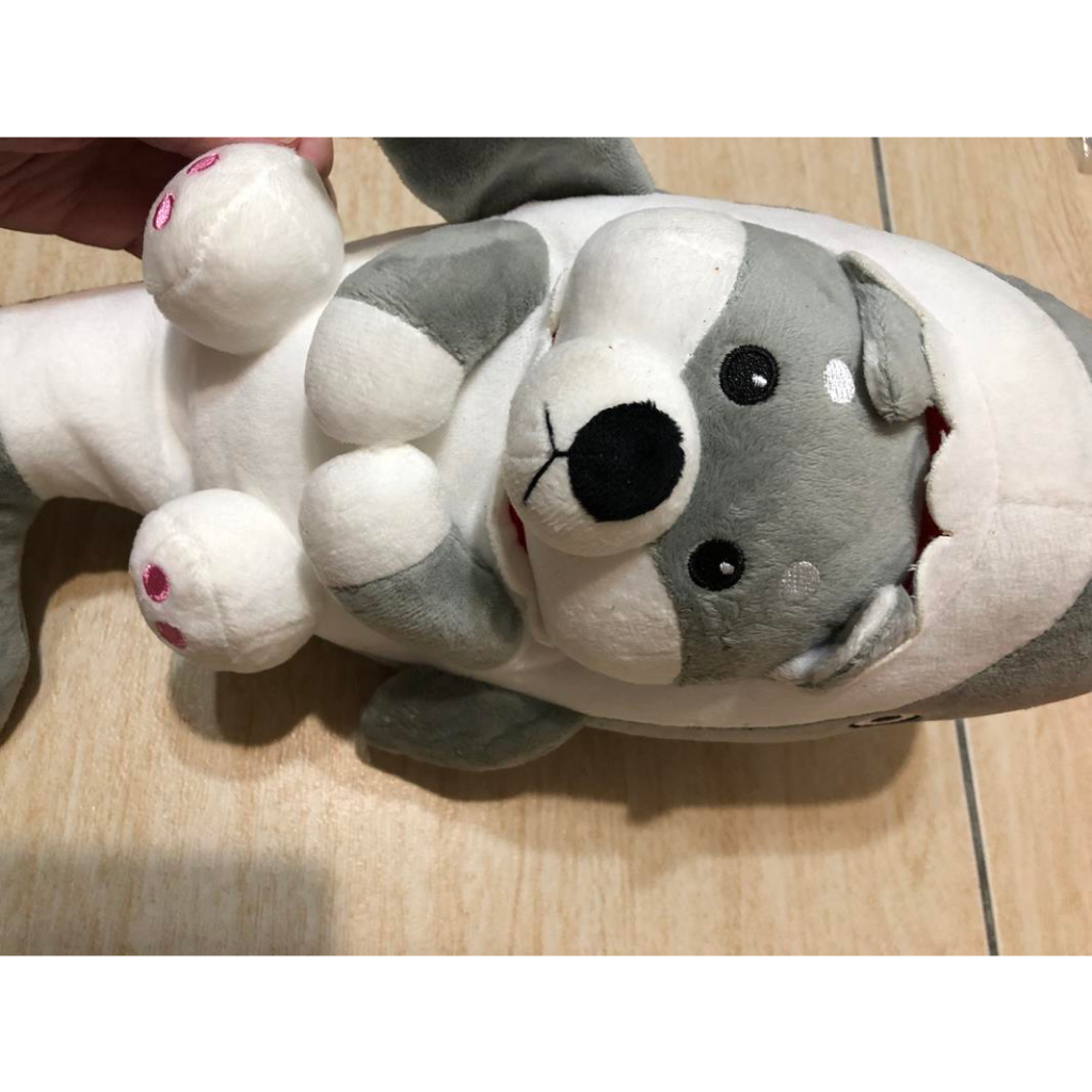 絨毛玩具 娃娃 玩偶 安撫 中大型布偶抱枕 灰色鯊魚柴犬