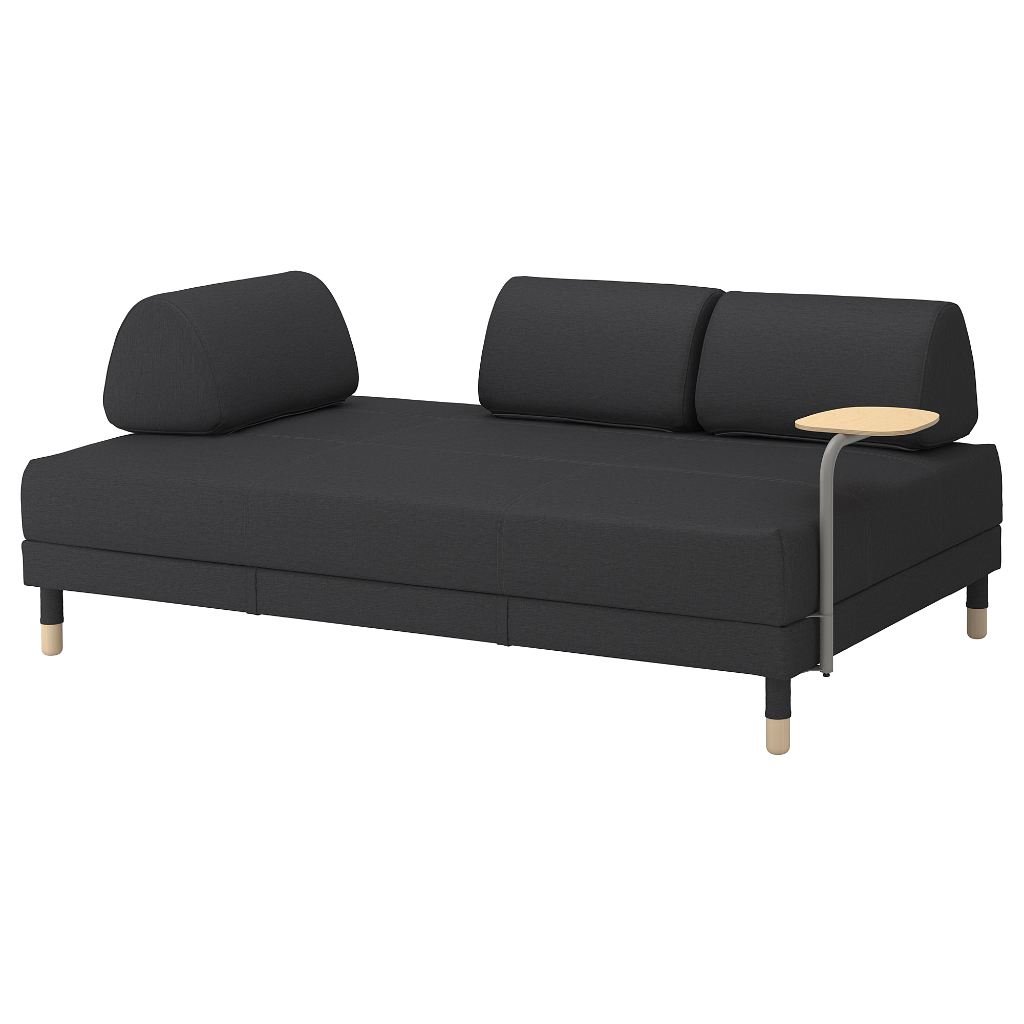 絕版品/北歐IKEA宜家FLOTTEBO沙發床附邊桌/可沙發可當床可收納/深灰/二手八成新/原$19990特$11500