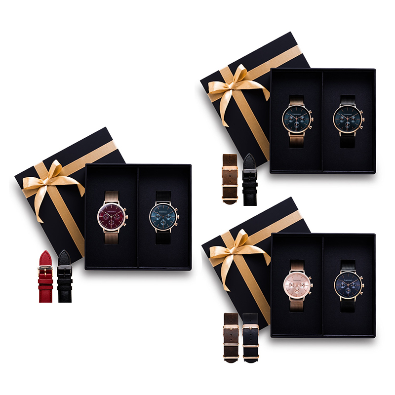 【THEODORA'S】對錶禮盒- [可選色]Apollo對錶+替換錶帶禮盒4入組【希奧朵拉】