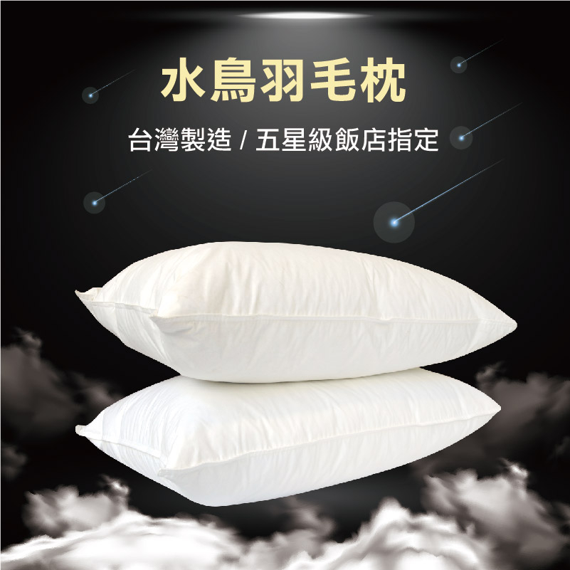 【寢居樂】台灣製 枕頭 現貨快出 枕頭 羽毛枕 五星級飯店專用羽絨枕 親膚舒適 純白