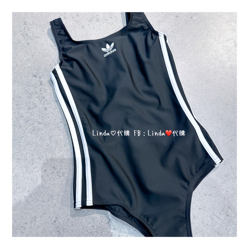 Linda❤️代購 Adidas 運動 童泳衣 女童連身 三角 專業泳裝 中大童 黑色 寶寶 游泳 HT4422