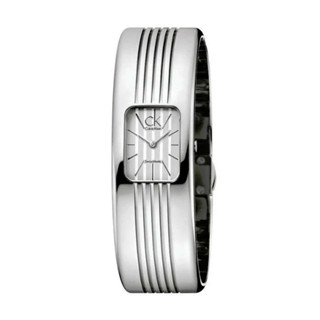 CK Calvin Klein 水晶玻璃時尚直條紋環錶 K8124120 K8123120