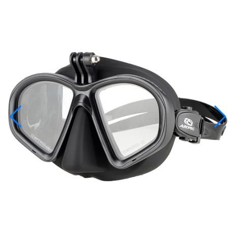 台灣品牌AROPEC 低容積雙面鏡GOPRO支架 自由潛水專用面鏡 低容積  潛水面鏡 自潛面鏡 浮潛面鏡