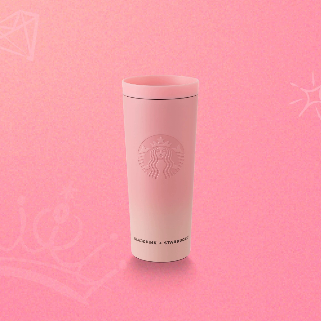 Starbucks官方正品！星巴克杯子2023 BLACK PINK黑粉聯名款473ml粉色不銹鋼杯保溫杯咖啡杯果汁珍奶