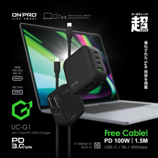 【ONPRO】UC-G1 PD100W 4孔 氮化鎵 GaN 超急速 充電器 快充 TYPE-C QC4.0