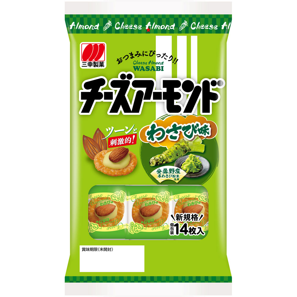 🐘大象屋美妝🌟日本帶回現貨🛬三幸製菓 奶酪杏仁 芥末味仙貝14片餅乾 零食米果🦞A1