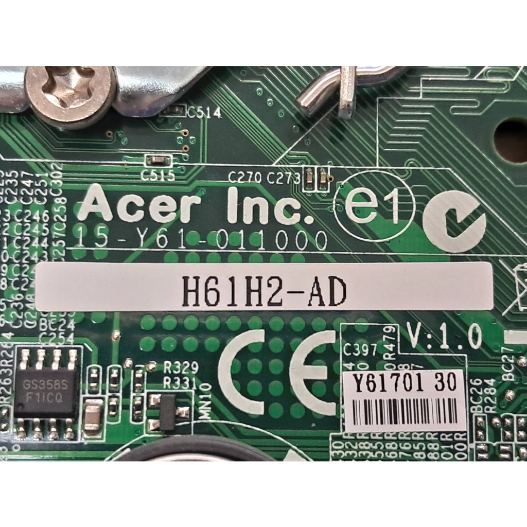 二手 宏碁 ACER H61H2-AD 主機板 +I3-2100T CPU*1 (保固1個月)