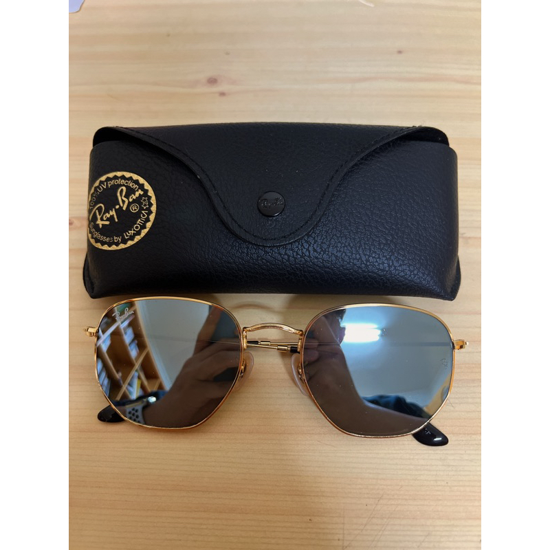 RayBan RB3548N 001/30 多邊形藍色水銀墨綠太陽眼鏡