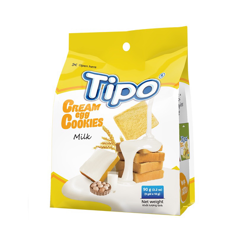 Tipo 》越南 雞蛋吐司餅 牛奶風味 10gx9包/袋 90g 內為獨立小包裝