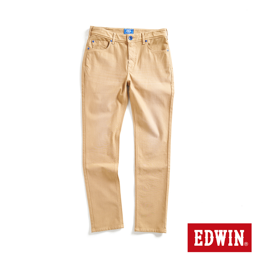 EDWIN 藍光動能全方位彈力小直筒牛仔褲(灰卡其)-男款