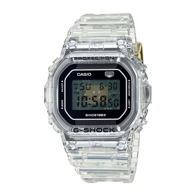 全新台灣卡西歐 公司貨G-SHOCK 40週年限定 獨特透視錶面 半透明 經典方型 DW-5040RX-7ㄧ年保固