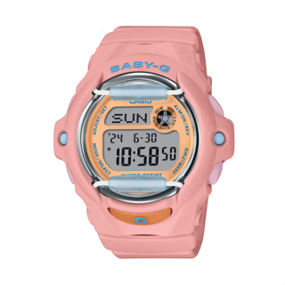 【CASIO BABY-G】夏日繽紛色調海洋風數位運動腕錶-蜜桃粉/BG-169PB-4/台灣總代理公司貨享一年保固