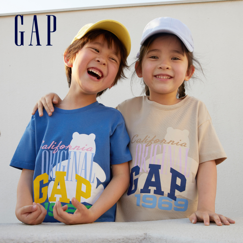 Gap 幼童裝 Logo純棉小熊短袖T恤 厚磅密織親膚系列-多色可選(858557)