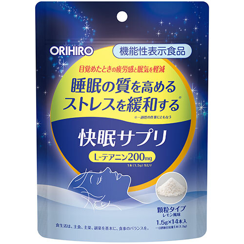 [現貨]日本ORIHIRO 快眠粉/舒眠 疲勞減輕 14包入 茶胺酸 檸檬香