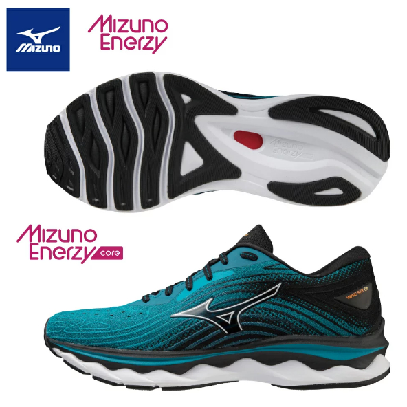 人人愛運動 MIZUNO WAVE SKY 6 慢跑鞋 藍黑 J1GC220254 男鞋