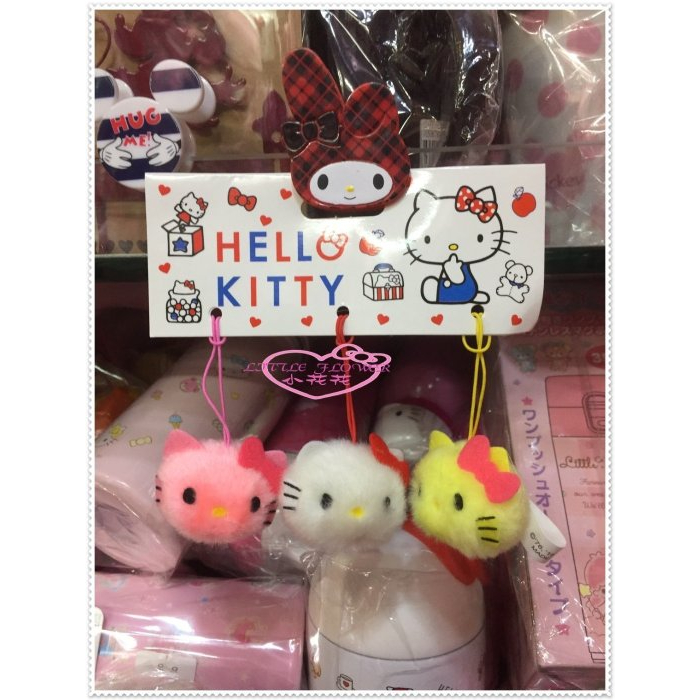 ♥小玫瑰日本精品♥ Hello Kitty 寵物髮飾 手機吊飾 造型裝飾球球 大臉玩具 逗貓玩具 45801402