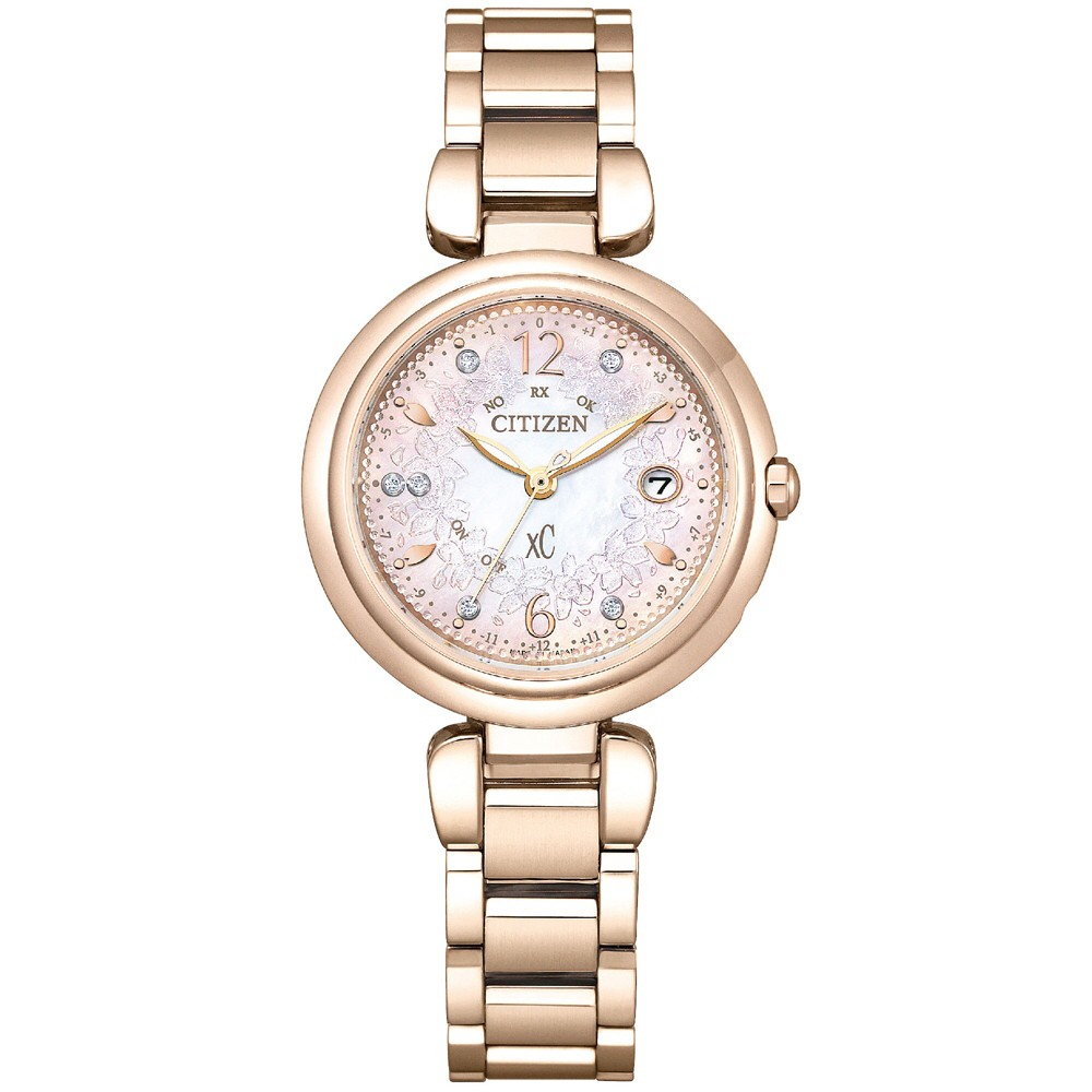 【CITIZEN 星辰】XC-Sakura pink限量 光動能電波鑽石鈦金屬女錶 ES9467-62W  現代鐘錶