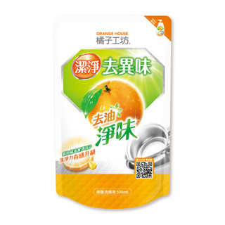 橘子工坊 去油淨味碗盤洗滌液 補充包 500ml